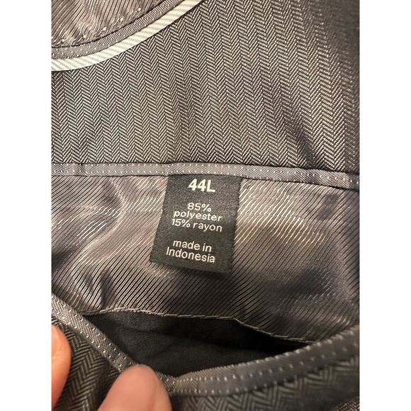 Men’s Bar III Slim Fit Suit Jacket Blazer 44L Dark Gray Pin Striped - Picture 7 of 8